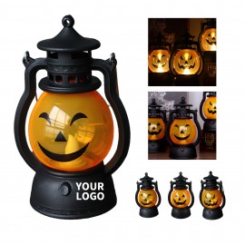 PVC Pumpkin Lantern With Carry Base 2.28" Length X 3.03" Width X 4.92" Height with Logo