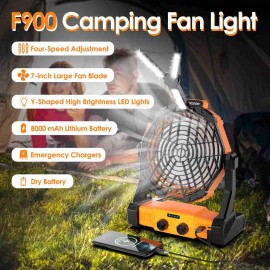 Custom ResQ Multi-Use Portable LED Lantern, 4 Speed Camping Fan, and 8000mAh Power Bank