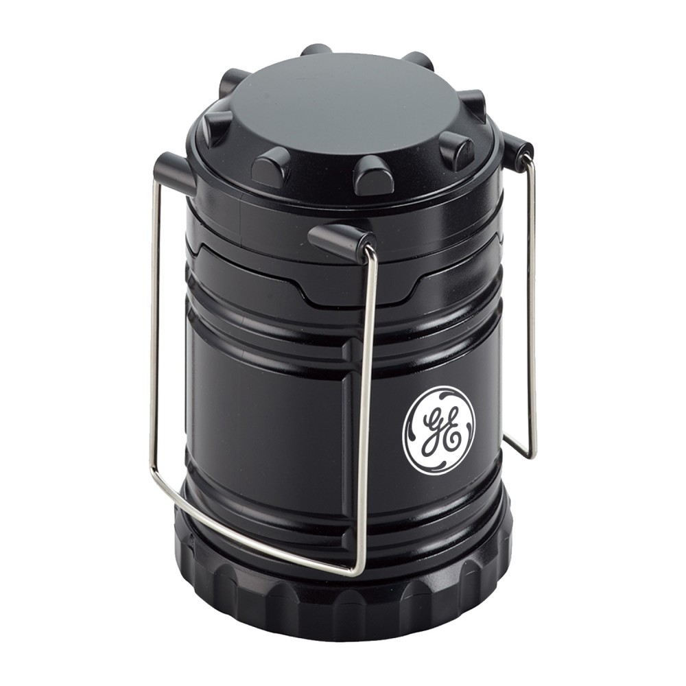 Retractable Large Black LED Lantern with Logo Retractable Large Black LED Lantern with Logo