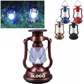 Retro Hanging Led Solar Powered Lantern For Camping with Logo