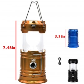 Multi-Function Telescopic LED Rechargeable Solar Emergency Lantern Super Bright Camping Light with Logo