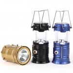 USB rechargable Solar Power 5 LED Outdoor Camping Lantern with Logo