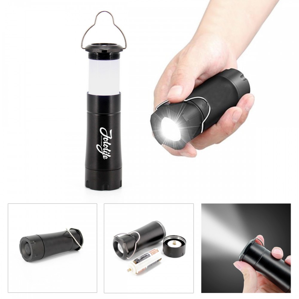 Mini Portable 2 in 1 LED Camping Lantern Flashlight with Logo