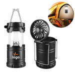 Dualfunction 3AA Retractable Handle Hips Camping Light With Fan with Logo