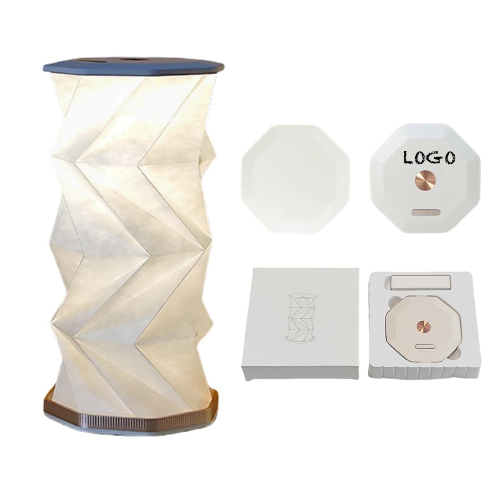 Personalized Portable Folding Lantern With Origami Style Design And Rechargeable Led Light