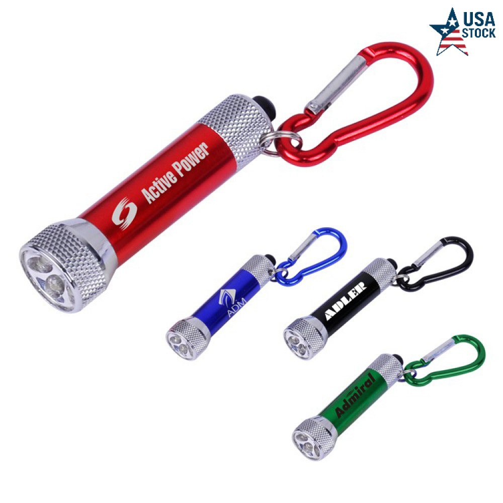 Custom Bright 5 LED Flashlight Aluminum Barrel With Matching Color Carabineer