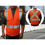 3C Products Class 2 Safety Vest ANSI w/X Back Orange with logo