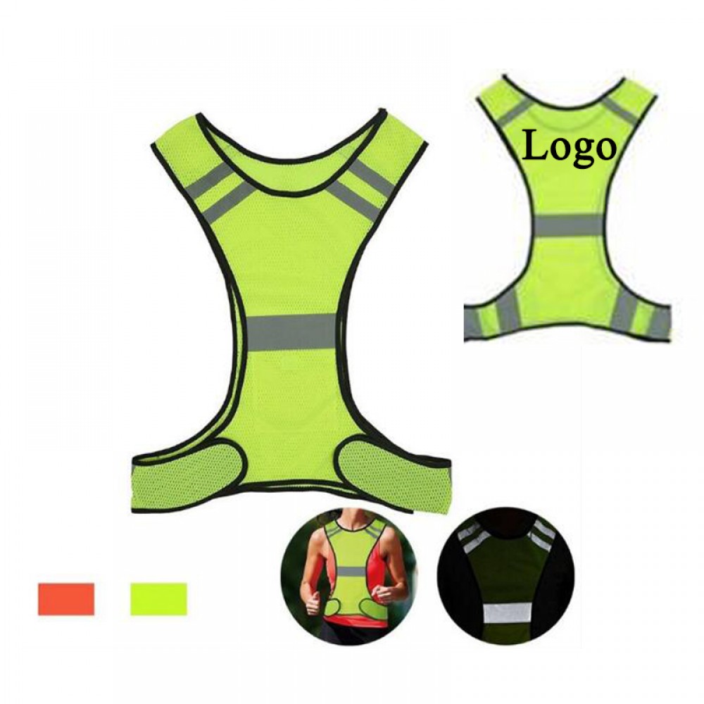 Custom Printed Night Running Adjustable Reflective Safety Vest Custom Printed Night Running Adjustable Reflective Safety Vest