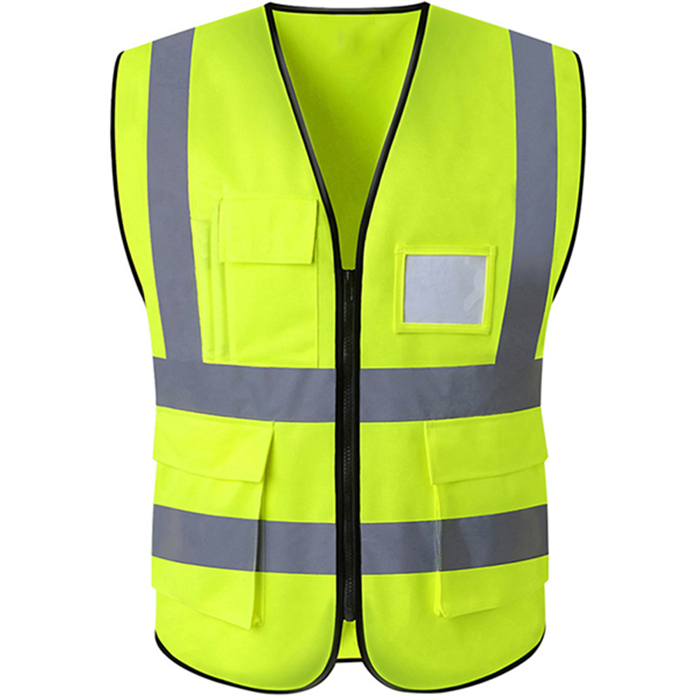 Workwear Vest Reflective Safety Vest Zipper Pocket Custom Imprinted Workwear Vest Reflective Safety Vest Zipper Pocket Custom Imprinted