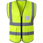 Workwear Vest Reflective Safety Vest Zipper Pocket Custom Imprinted