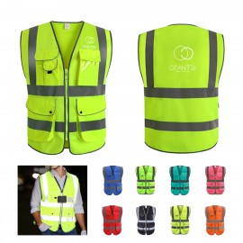 Multiple Pockets High Reflective Safety Vest with logo  Multiple Pockets High Reflective Safety Vest with logo