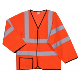 Mesh Orange Long Sleeve Safety Vest (Small/Medium) with logo