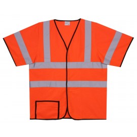 Custom Solid Orange Short Sleeve Safety Vest (Large/X-Large)