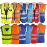 Custom Imprinted Reflective Vest Safety Vest High Visibility w/Reflective Strips & Multi-Pockets