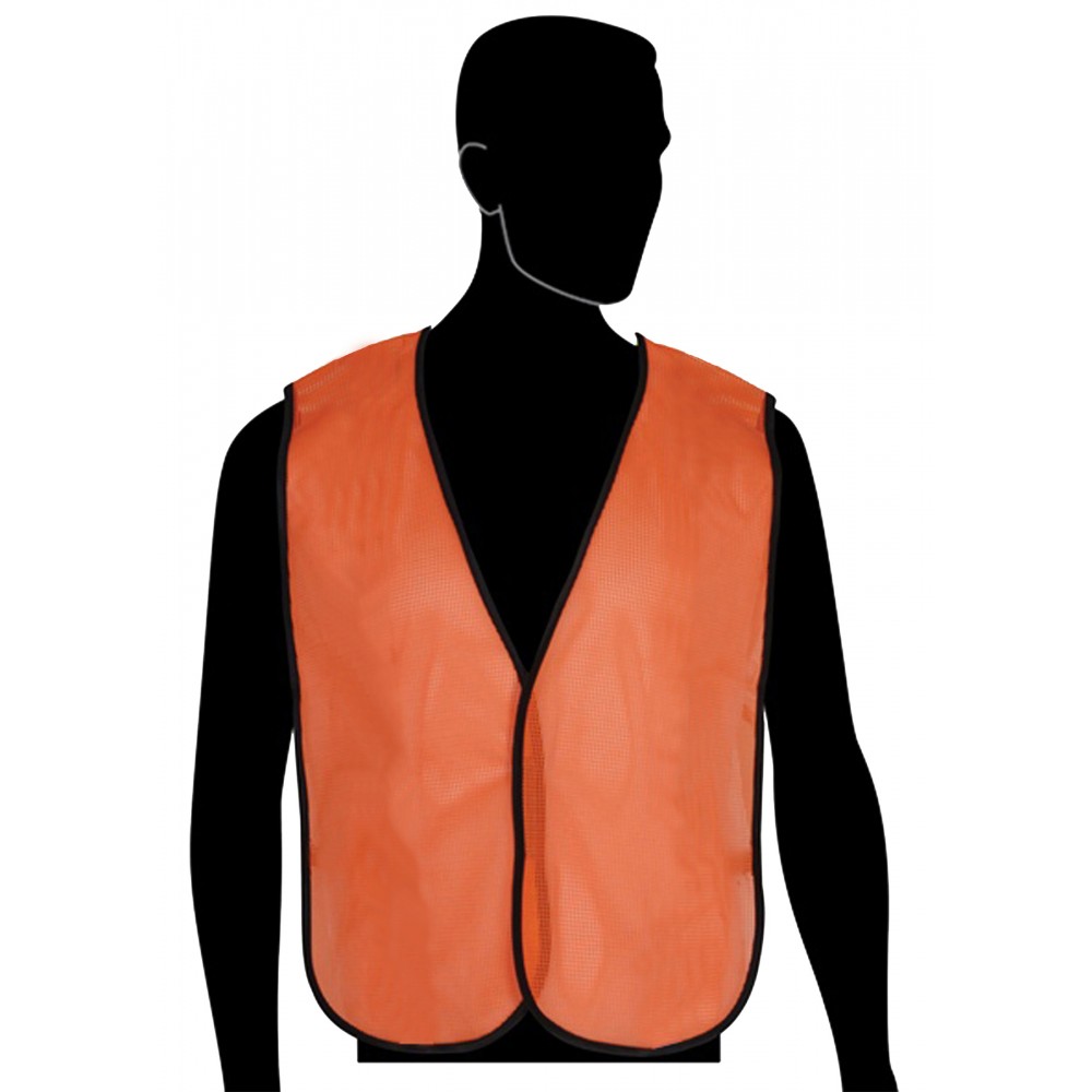 Blaze Orange Mesh Safety Vest Logo Branded