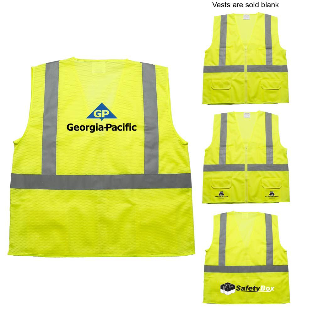 Custom Imprinted ANSI 2 Safety Vest w/Pockets Custom Imprinted ANSI 2 Safety Vest w/Pockets