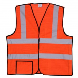 Orange Solid Break-Away Safety Vest with logo  Orange Solid Break-Away Safety Vest with logo