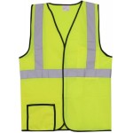 Solid Single Stripe Yellow Safety Vest (Small/Medium) with logo