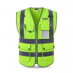 High Visibility Reflective Safety Vest with 5 Pockets Custom Imprinted