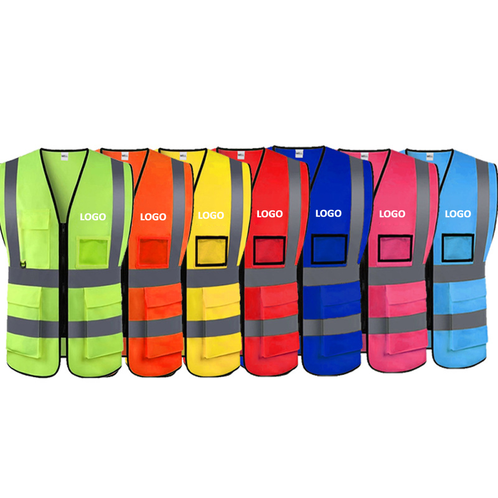 Safety Reflective Vests With Pocket Logo Branded Safety Reflective Vests With Pocket Logo Branded