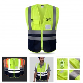 Safety Reflective Vest With Pockets with logo  Safety Reflective Vest With Pockets with logo