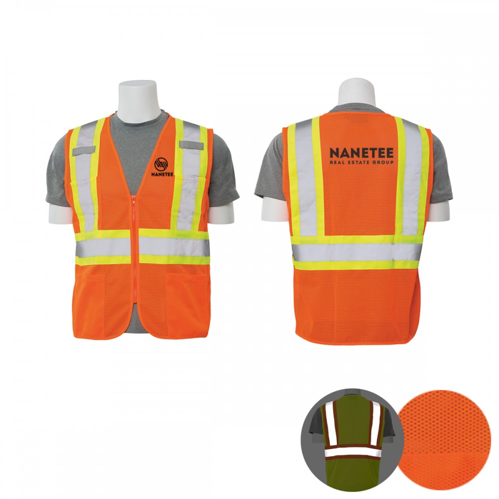 Personalized Safety Vest w/ Reflective Strips & Multi-Pockets