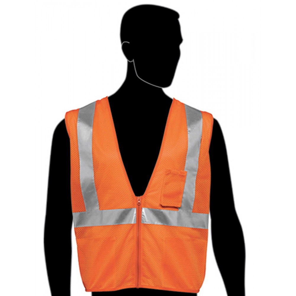 Class 2 Safety Vest - Orange in Sizes Custom Imprinted