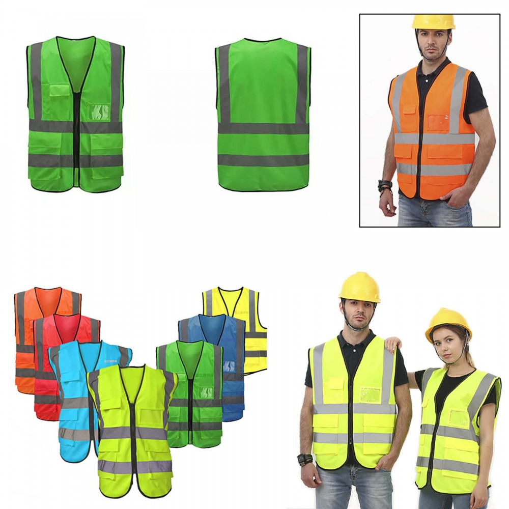 Logo Branded Multi-pocket Safety Reflective Vest Logo Branded Multi-pocket Safety Reflective Vest
