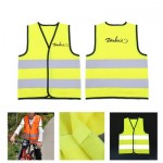High Visibility Kids Large Safety Vest w/ Reflective Strip with logo