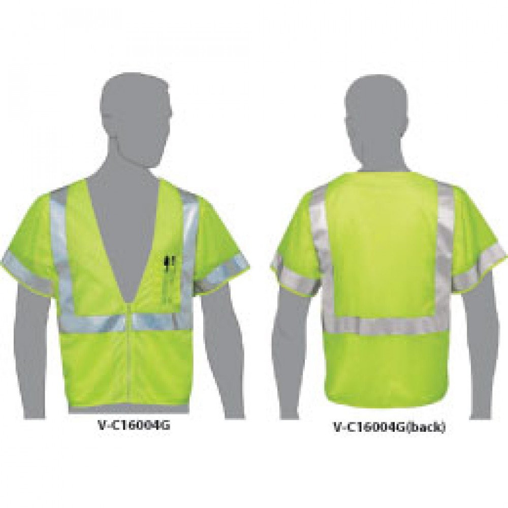 Class 3 Compliant Mesh Safety Vest Custom Printed