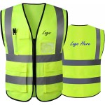 Promotional High Visibility Reflective Safety Vest With Multi Pockets