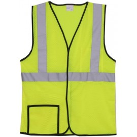 Mesh Yellow Single Stripe Safety Vest (Small/Medium) with logo