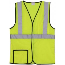 Promotional Mesh Yellow Single Stripe Safety Vest (Small/Medium)
