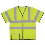 Yellow Solid Yellow Short Sleeve Safety Vest (2X-Large/3X-Large) with logo