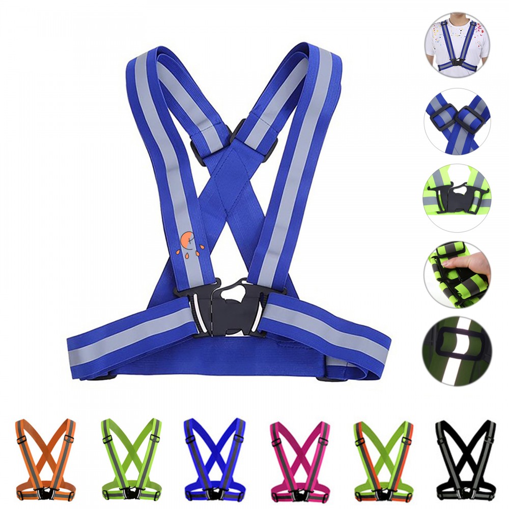 Custom Imprinted Adjustable Running Cycling Safety Reflective Vest Custom Imprinted Adjustable Running Cycling Safety Reflective Vest