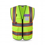 Orange Trim Reflective Safety Vest Custom Printed