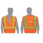 Custom Imprinted Orange Class 2 Compliant Surveyor's Vest