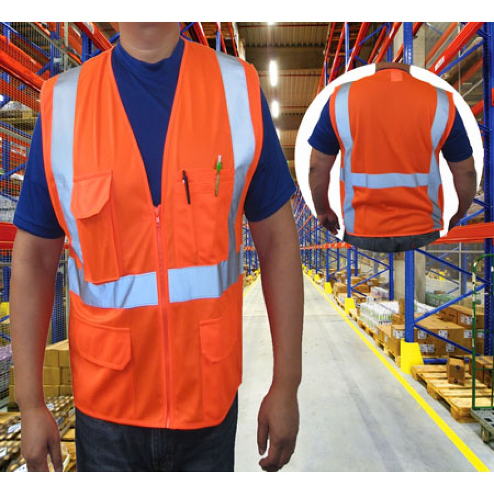 Personalized 3C Products FR Rated Safety Vest NFPA Class 2 Safety Orange