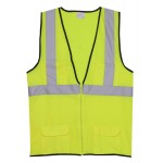 Yellow Solid Zipper Safety Vest (Small/Medium) with logo