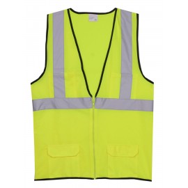 Promotional Yellow Solid Zipper Safety Vest (Small/Medium)  Promotional Yellow Solid Zipper Safety Vest (Small/Medium)