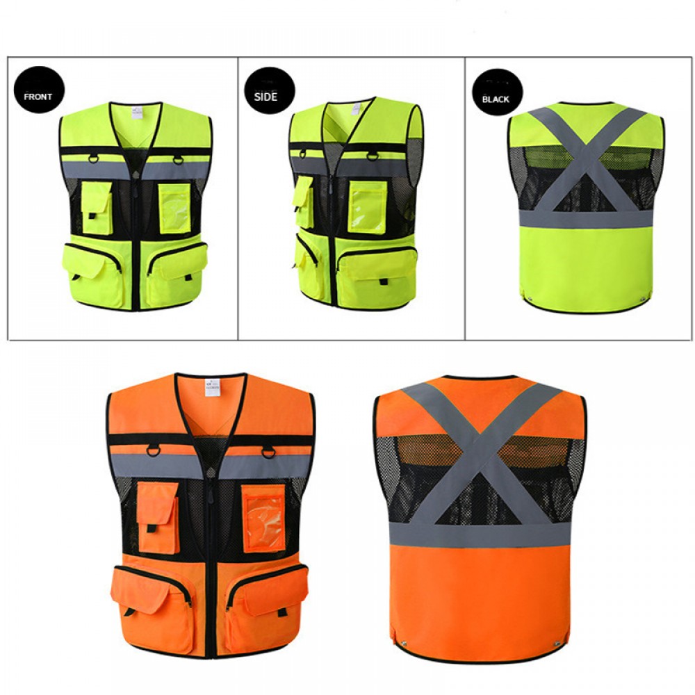 Standards Pockets and Mesh Lining Reflective Vest for Men & Women Custom Printed Standards Pockets and Mesh Lining Reflective Vest for Men & Women Custom Printed