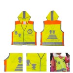 High Visibility Kids Safety Vest w/ Reflective Strip with logo