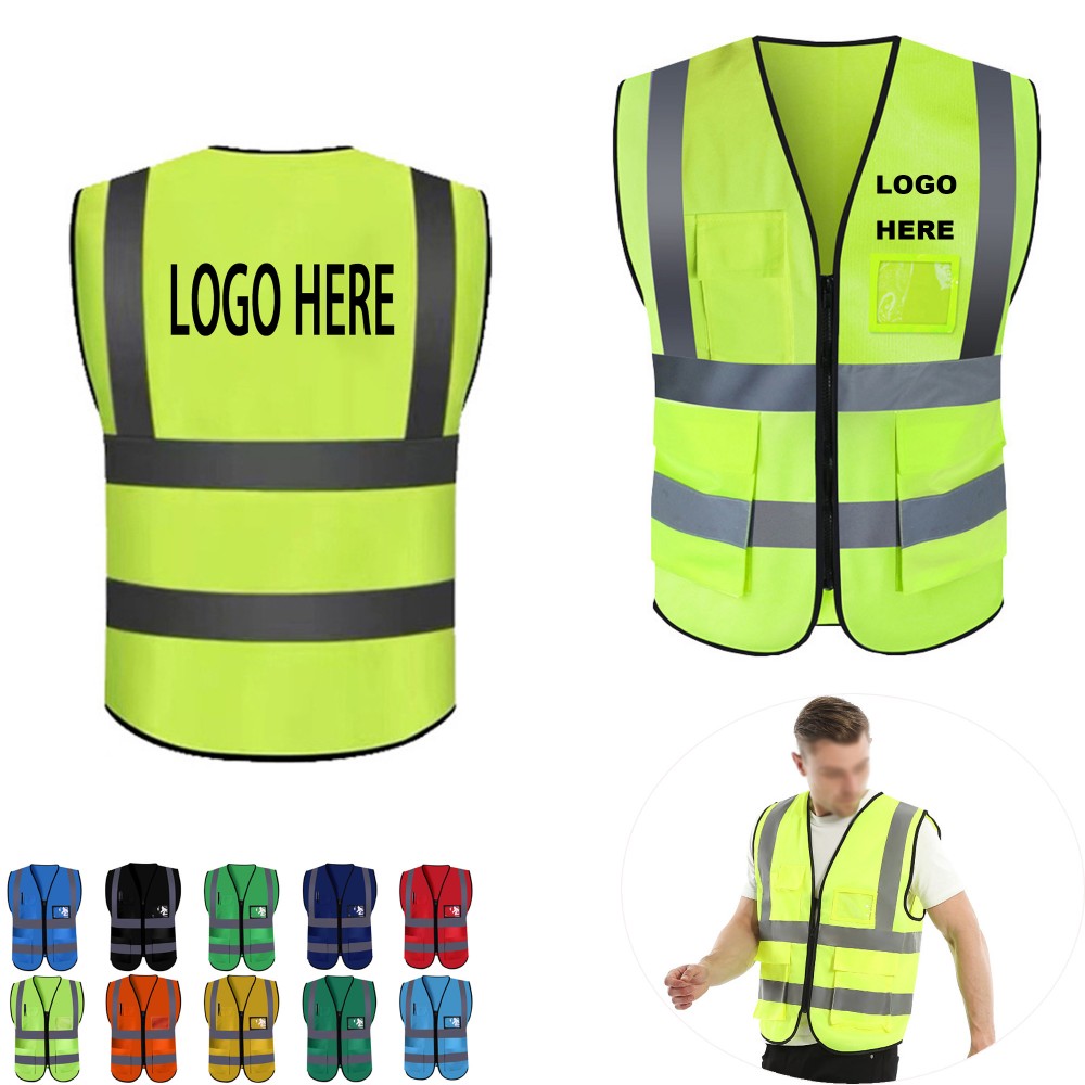 Custom Universal Reflective Safety Vest With Pockets
