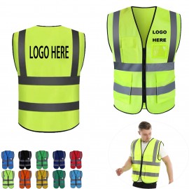 Universal Reflective Safety Vest With Pockets with logo