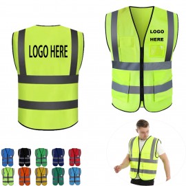 Custom Universal Reflective Safety Vest With Pockets