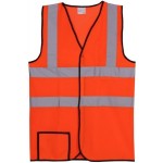 Orange Solid Dual Stripe Safety Vest (Large/X-Large) with logo