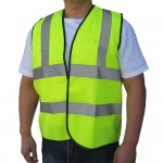 Promotional 3C Products Safety Green ANSI/ISEA 107-2020 Class 2 Tricot Mesh Light Weight Safety Vest