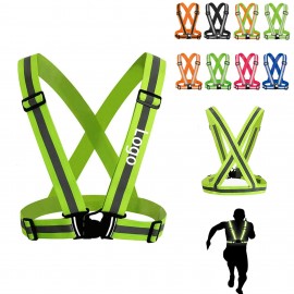 Night Reflective Running Safety Vest with logo