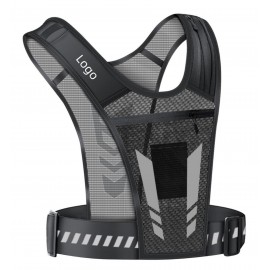 Reflective Vest Chest Phone Holder with logo  Reflective Vest Chest Phone Holder with logo