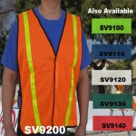 Economy Neon Orange Mesh Safety Vest One Size Fit OSF Non ANSI with logo